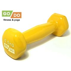 Гантель GO DO виниловая, вес 0,5 кг, желтая, Название цвета: Жёлтый