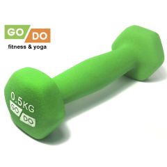 Гантель GO DO неопреновая, вес 0,5 кг, зеленая, Название цвета: Зеленый