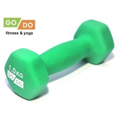 Гантель GO DO неопреновая, вес 1 кг, зеленая, Название цвета: Зеленый