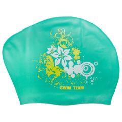 Шапочка для плавания SWIM TEAM, силиконовая, для длинных волос, зеленая, Название цвета: Зеленый, Страна-производитель: КИТАЙ