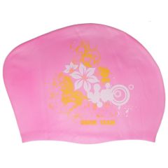 Шапочка для плавания SWIM TEAM, силиконовая, для длинных волос, розовая, Название цвета: Розовый, Страна-производитель: КИТАЙ