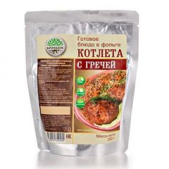 Готовое блюдо "Каша гречневая с котлетой" 250 г. (Кронидов) 4шт 1кг