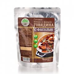 Готовое блюдо "Говядина с фасолью" 250 г. (Кронидов)