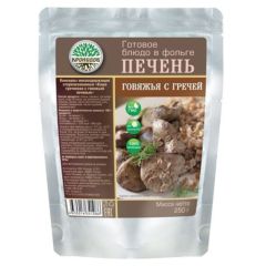 Готовое блюдо "Каша гречневая с говяжей печенью" 250 г. (Кронидов)