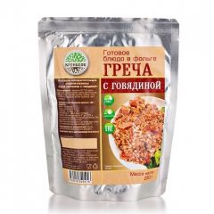 Готовое блюдо "Каша гречневая с говядиной" 250 г. (Кронидов)