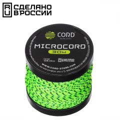 Микрокорд CORD катушка 30м (green spec), Название цвета: Зелёно-чёрный, Товаров в упаковке, шт: 1, Варианты:  , Страна-производитель: РОССИЯ