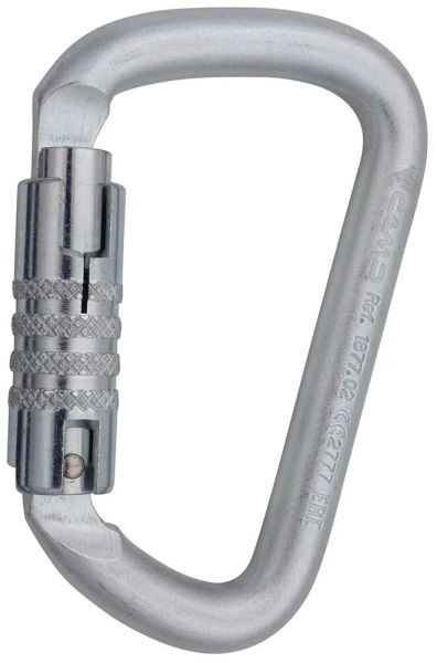 Карабин альпинистский Camp D PRO-3LOCK, D-образная форма, автоматический замок, сталь, изображение 3
