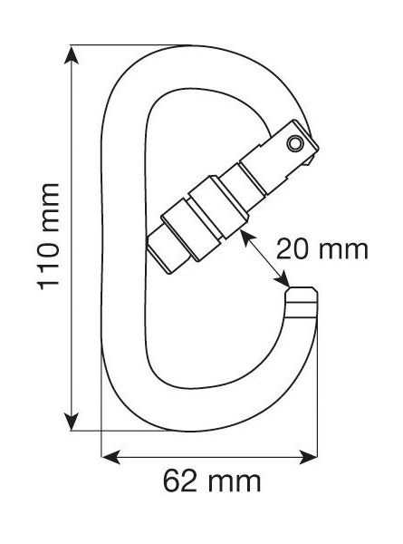 Карабин альпинистский CAMP Oval XL Lock, Blue, алюминиевый сплав, Название цвета: Голубой, Страна-производитель: КИТАЙ, изображение 2