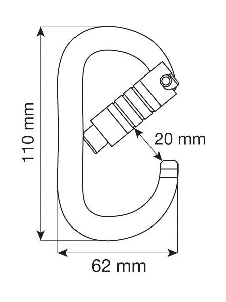 Карабин альпинистский , алюминиевый CAMP OVAL XL 2 LOCK серебристый, Название цвета: серый, Страна-производитель: КИТАЙ, изображение 2