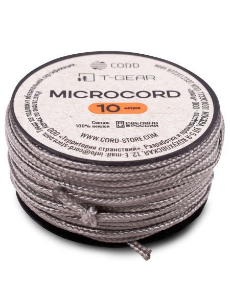 Микрокорд T-Gear x CORD nylon катушка 10м (Grey), Название цвета: серый, Страна-производитель: РОССИЯ, изображение 2