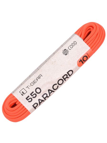 Паракорд 550 T-Gear x CORD nylon 10м (Neon Orange), Название цвета: Оранжевый, Страна-производитель: РОССИЯ, изображение 2