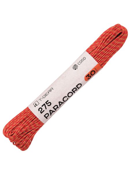 Паракорд 275 T-Gear x CORD nylon 30м световозвращающий (Red'n'Stripes), Название цвета: Красный, Страна-производитель: РОССИЯ, изображение 2