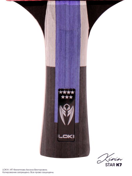 Ракетка для настольного тенниса LOKI Kirin Star K7 с чехлом профессиональная, изображение 11