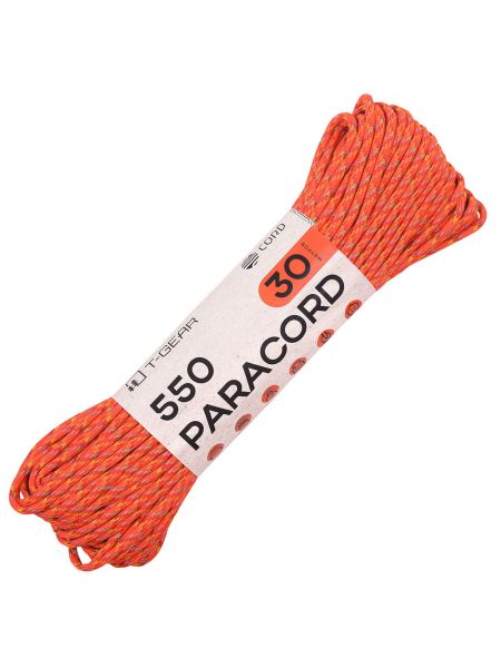 Паракорд 550 T-Gear x CORD nylon 30м световозвращающий (Orange X), Название цвета: Оранжевый, Страна-производитель: РОССИЯ, изображение 2