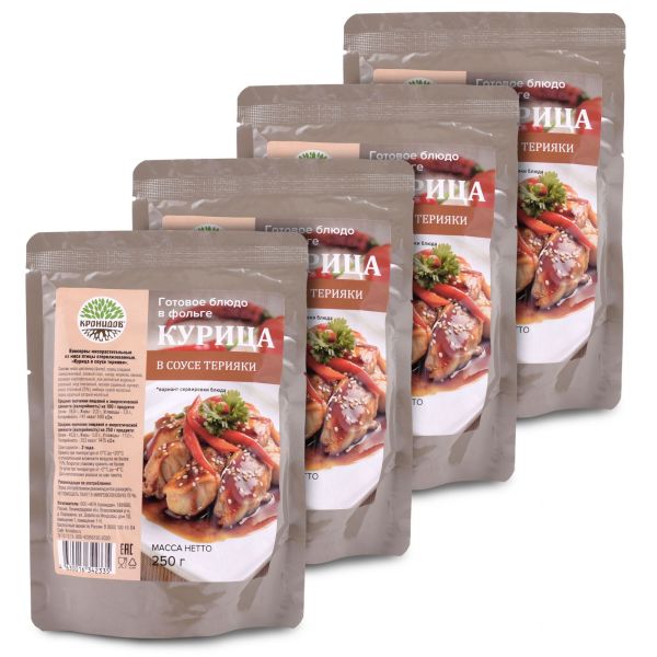 Готовое блюдо Курица в соусе терияки 250 г. (Кронидов) 4шт, 1кг