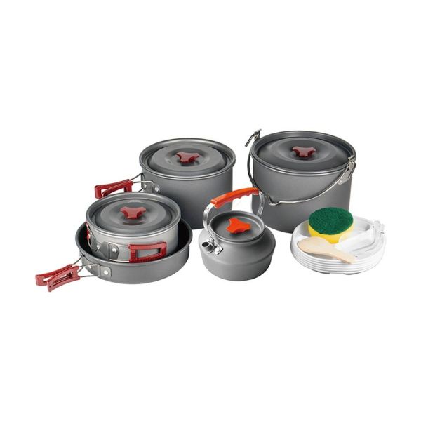 Набор посуды, 3 кастрюли, 1 сковородка, 1 чайник, (6-7 персон) BRS 157 (KG207)