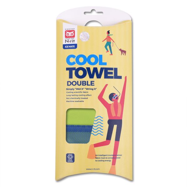 N-Rit охлаждающее полотенце IceMate Cool Towel Double 20*80 зеленый/синий, Название цвета: Зелено-синий, Товаров в упаковке, шт: 1, Размер: 20*80, Варианты:  , Страна-производитель: ЮЖНАЯ КОРЕЯ, изображение 3