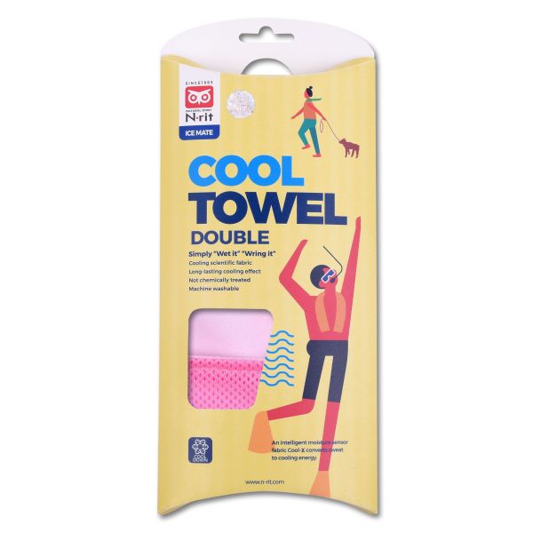 N-Rit охлаждающее полотенце IceMate Cool Towel Double 20*100 белый-розовый, Название цвета: Бело-розовый, Товаров в упаковке, шт: 1, Размер: 20*100, Варианты:  , Страна-производитель: ЮЖНАЯ КОРЕЯ, изображение 3