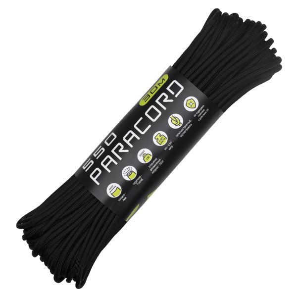 Паракорд 550 Cord 30м (black), Название цвета: черный, Товаров в упаковке, шт: 1, Варианты:  , Страна-производитель: РОССИЯ