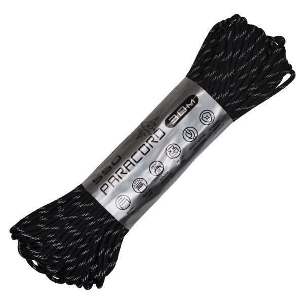 Паракорд 550 Cord 30м световозвращающий (black), Название цвета: черный, Товаров в упаковке, шт: 1, Страна-производитель: РОССИЯ