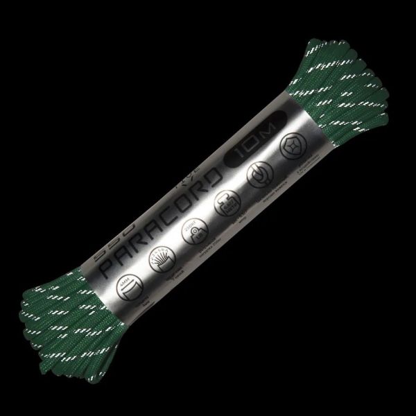 Паракорд 550 Cord 10м световозвращающий (emerald green), Название цвета: Зеленый, Товаров в упаковке, шт: 1, Варианты:  , Страна-производитель: РОССИЯ