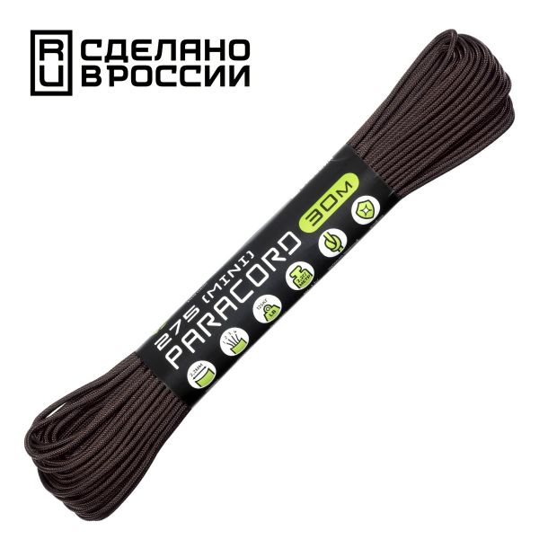 Паракорд 275 (мини) CORD nylon 30м RUS (brown), Название цвета: Коричневый, Товаров в упаковке, шт: 1, Варианты:  , Страна-производитель: РОССИЯ