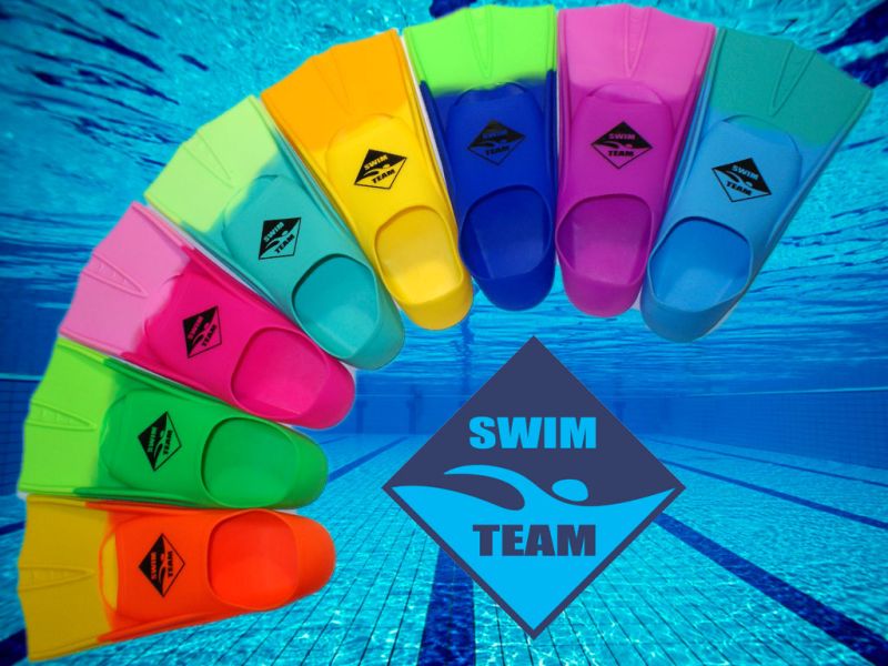 Ласты для бассейна SWIM TEAM, размер 27-29, оранжевые, изображение 2