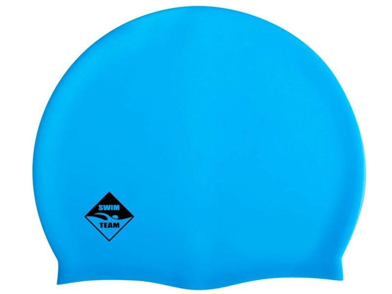Шапочка для плавания SWIM TEAM, силиконовая, голубая, Название цвета: Голубой, Страна-производитель: КИТАЙ, изображение 3